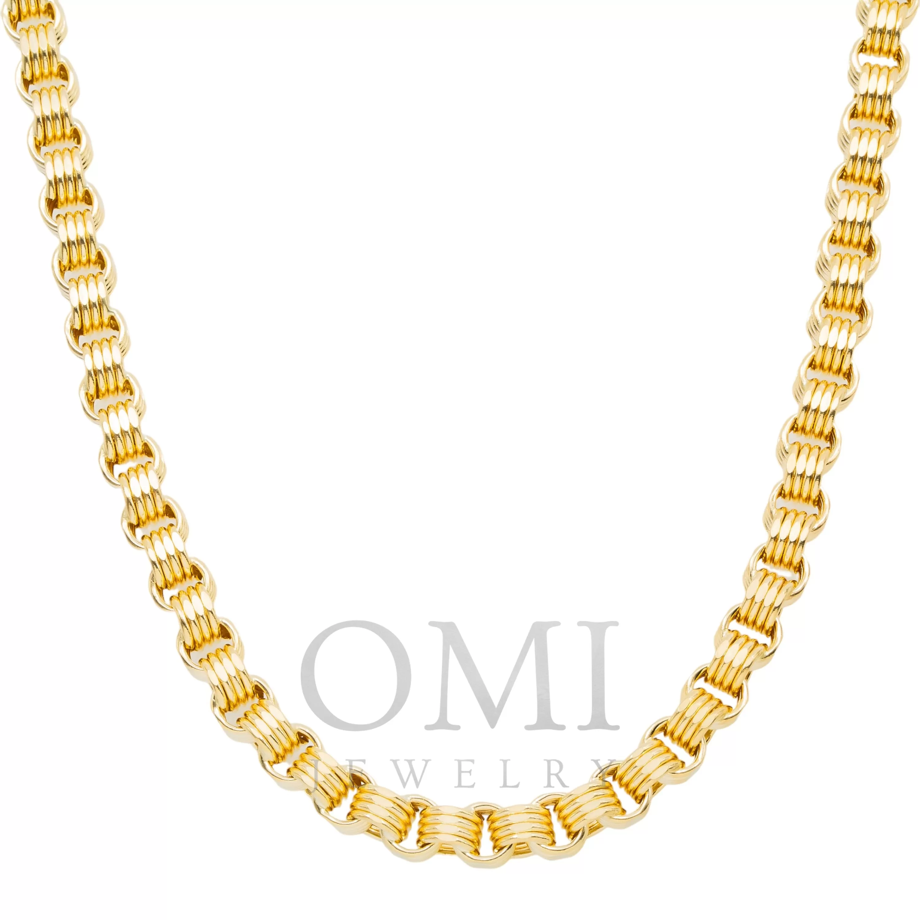 10K GOLD 7.32MM HOLLOW BOX BYZANTINE CHAIN