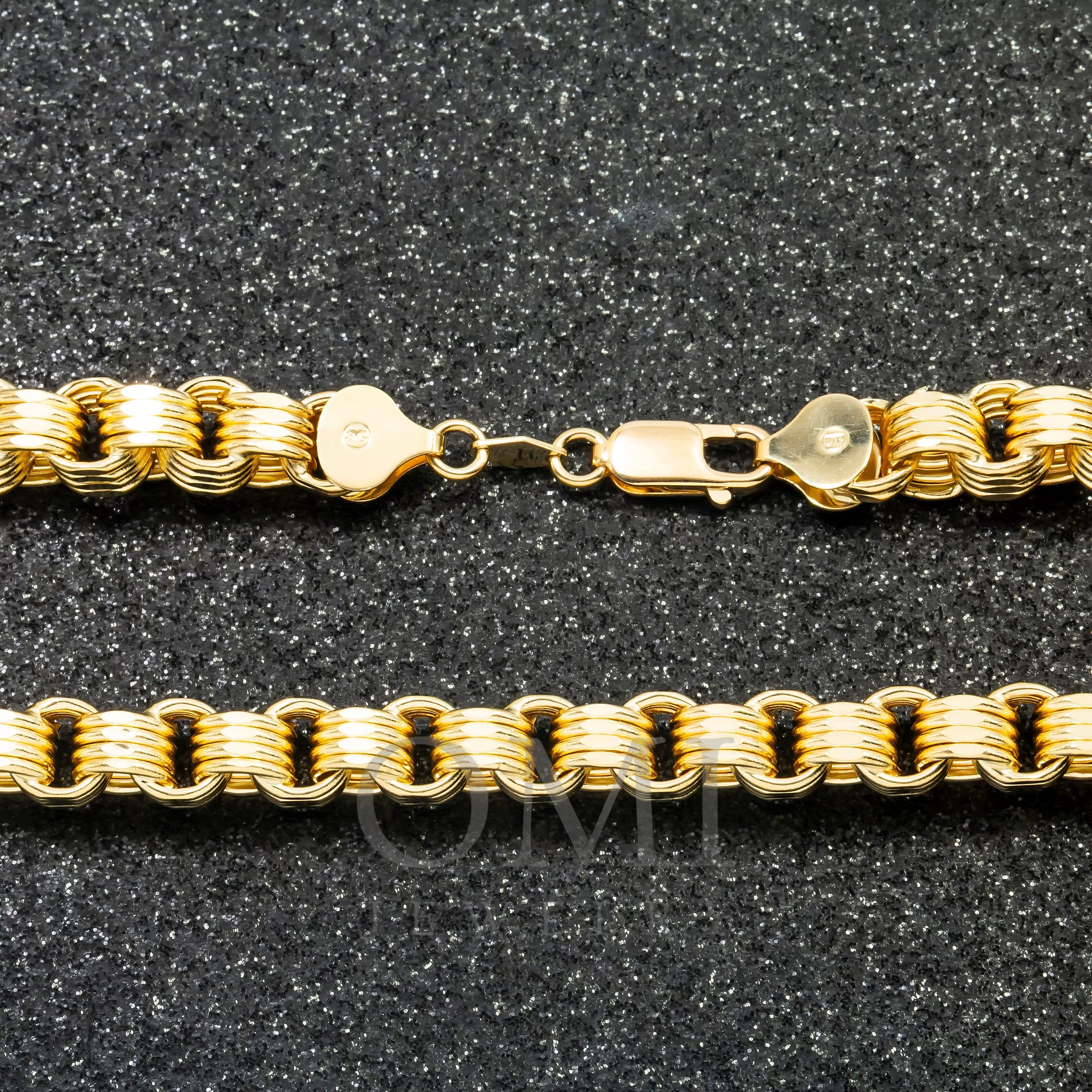 10K GOLD 7.32MM HOLLOW BOX BYZANTINE CHAIN