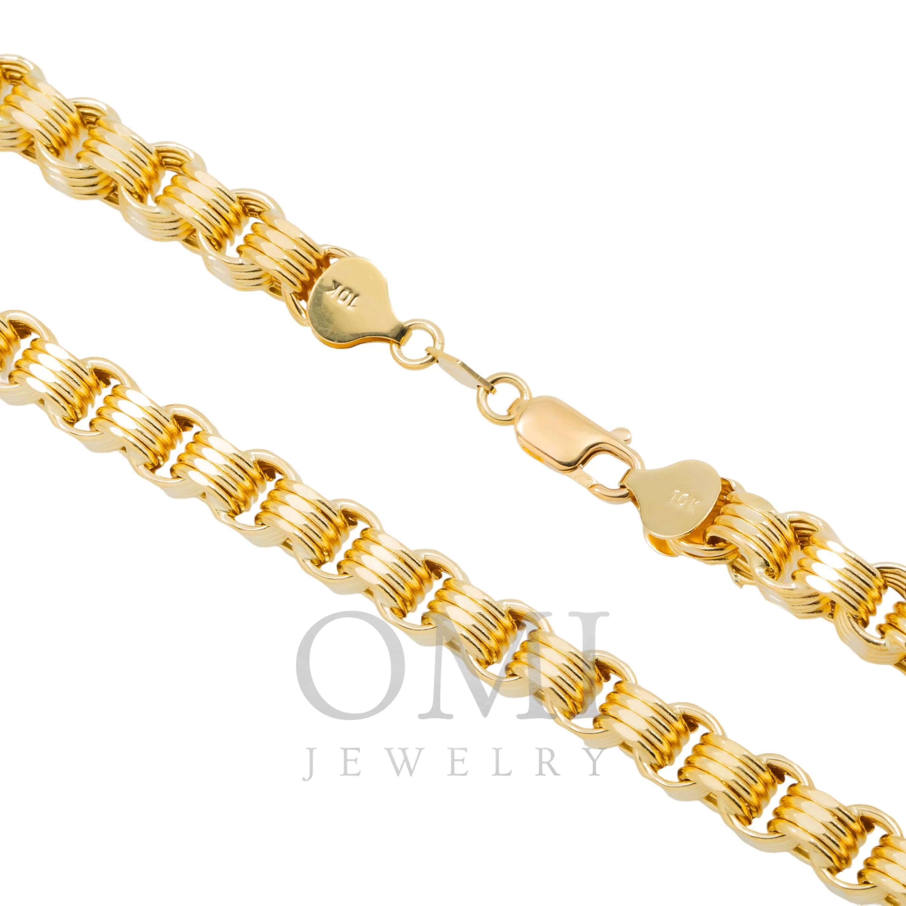 10K GOLD 7.32MM HOLLOW BOX BYZANTINE CHAIN