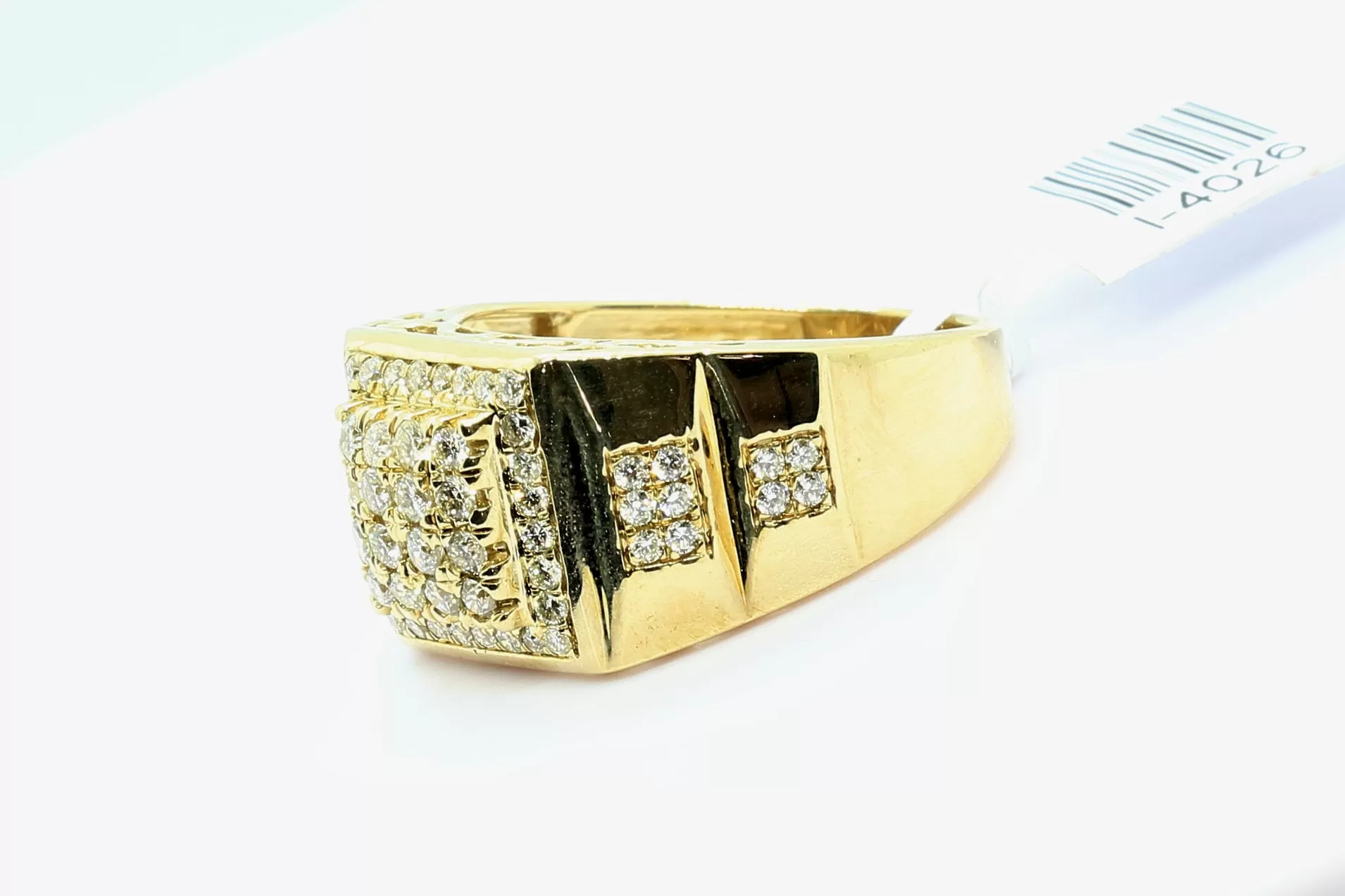 10K Yellow Gold Square Cluster Ring