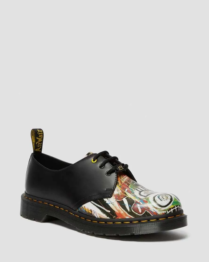 1461 Basquiat Black Multi Dustheads Backhand Smooth Leather Oxford Shoes