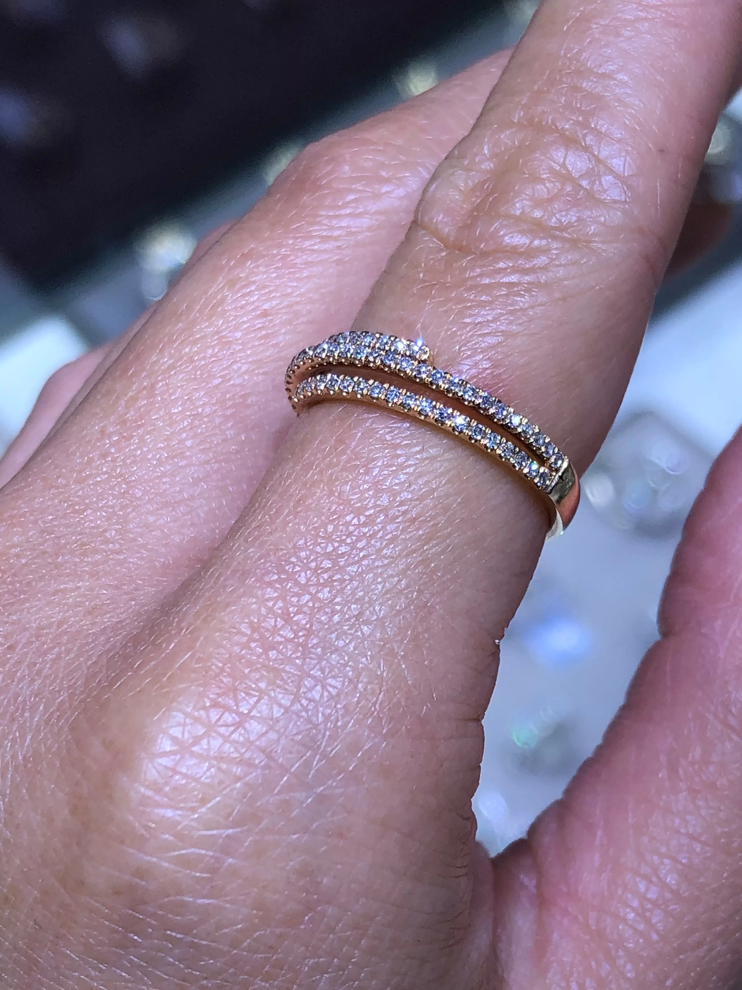 14k Gold 3 Layer Diamond Band