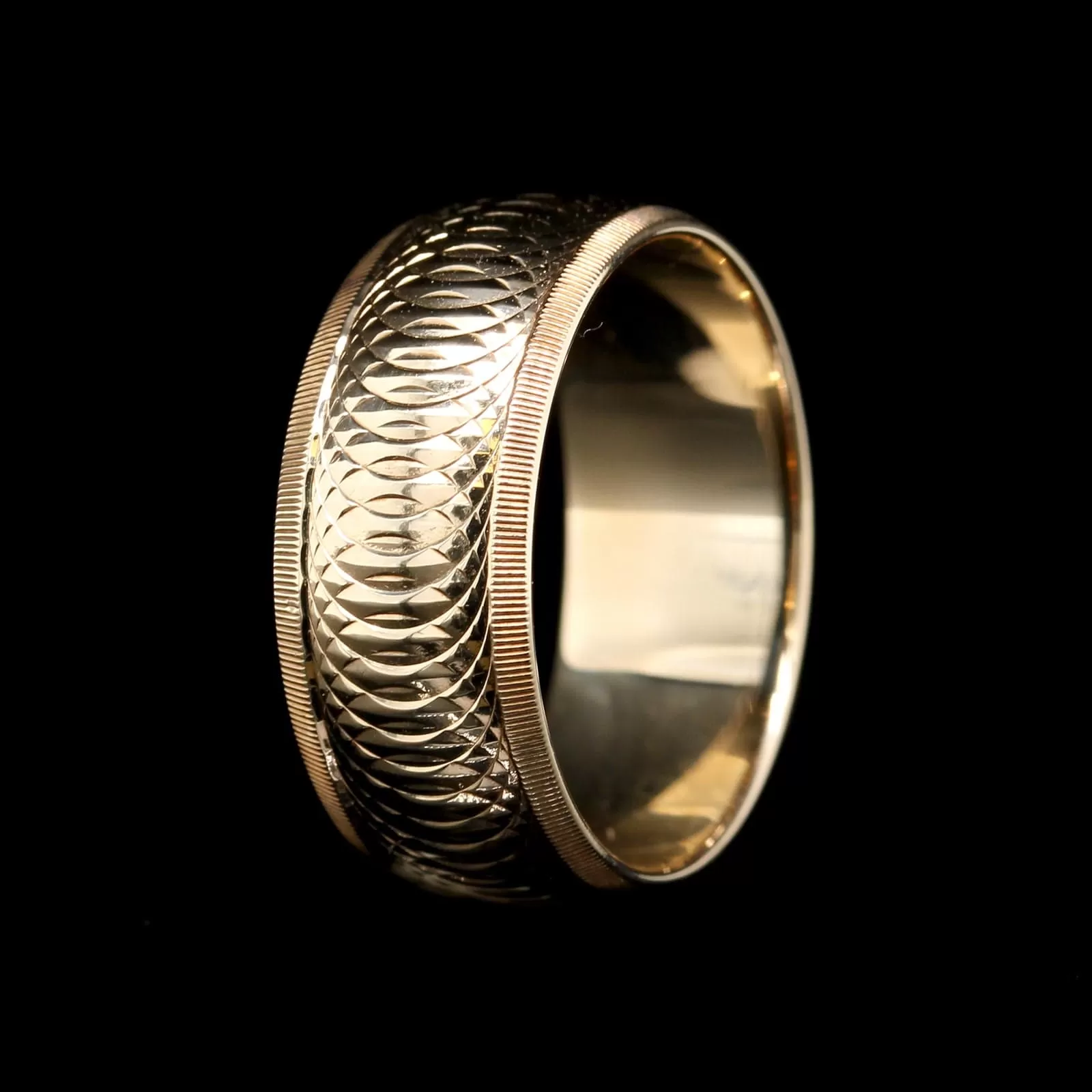 14K Yellow Gold Estate Textured Band