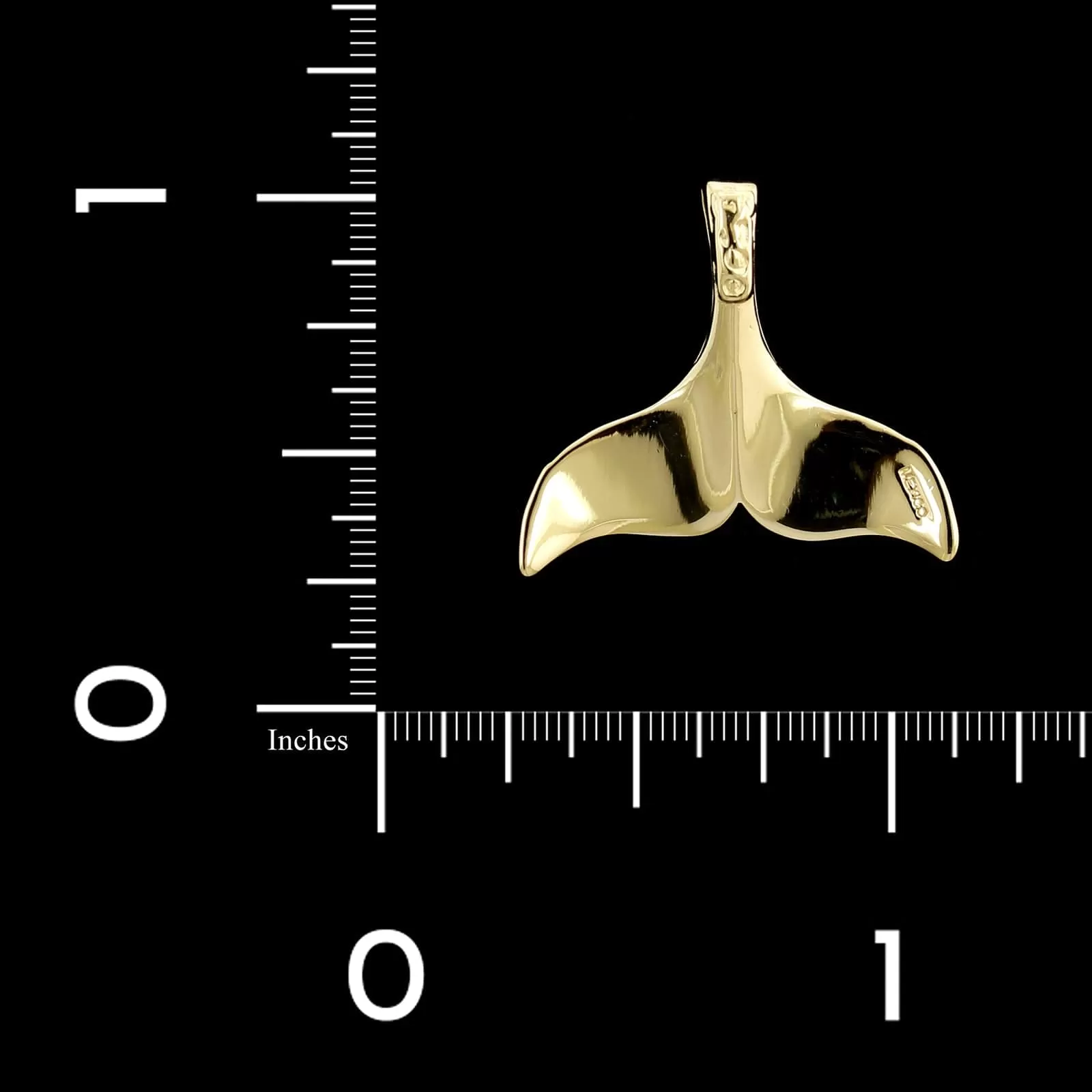 14K Yellow Gold Estate Whale Tail Pendant