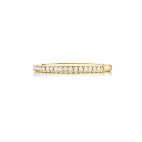 14K YELLOW GOLD PAVE DIAMOND WEDDING BAND 0.15CTW