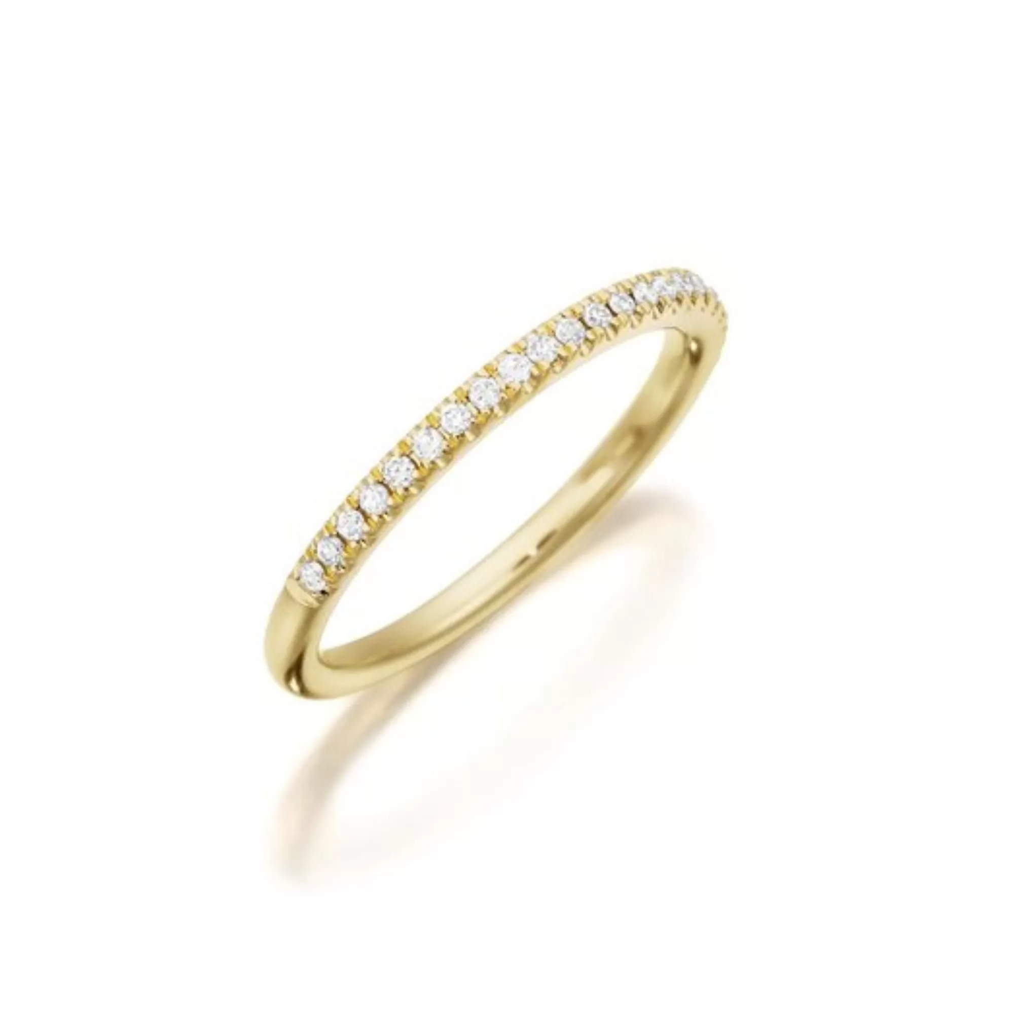 14K YELLOW GOLD PAVE DIAMOND WEDDING BAND 0.15CTW