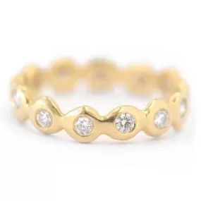 18K Yellow Gold Dot Around Diamond Band