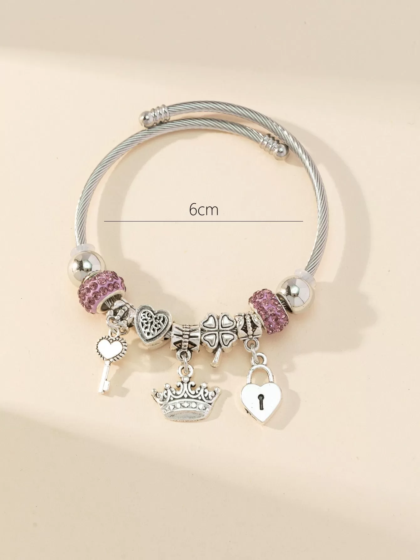 1pc Bohemian Key & Lock Charm Bangle For Women For Vacation