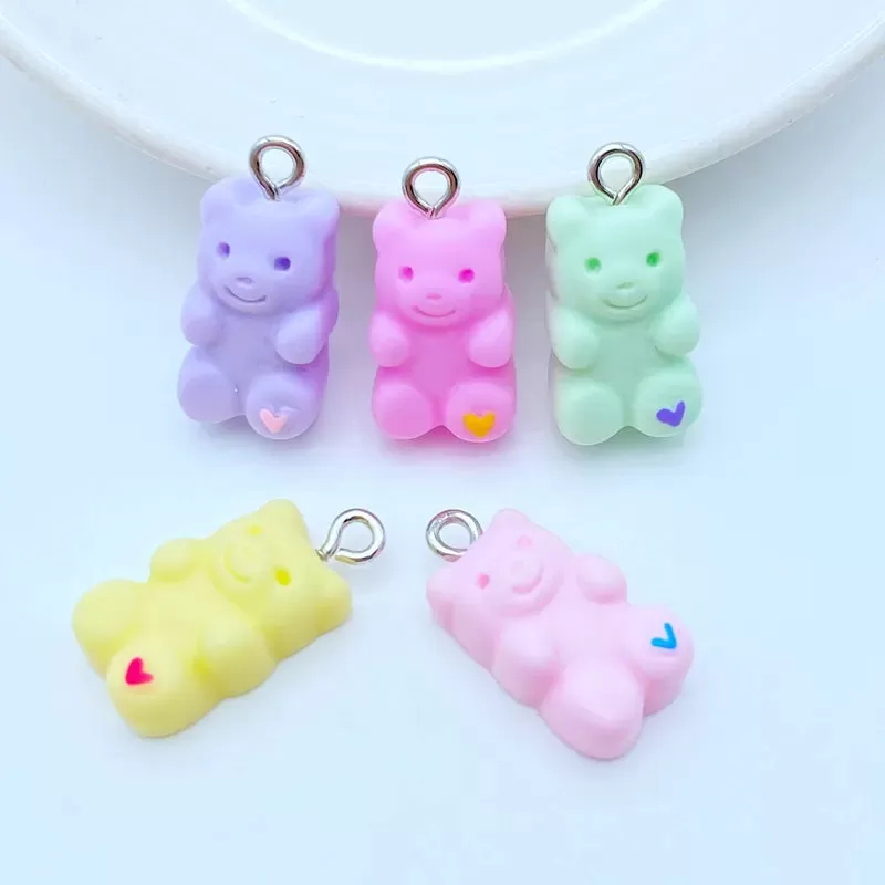 20Pcs New Resin Cute Mixed Mini Solid Bear Flat Back Cabochon Scrapbooking Hair Bow Center Embellish