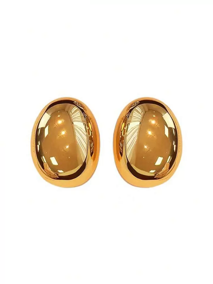 2pairs bead shape earrings in gold