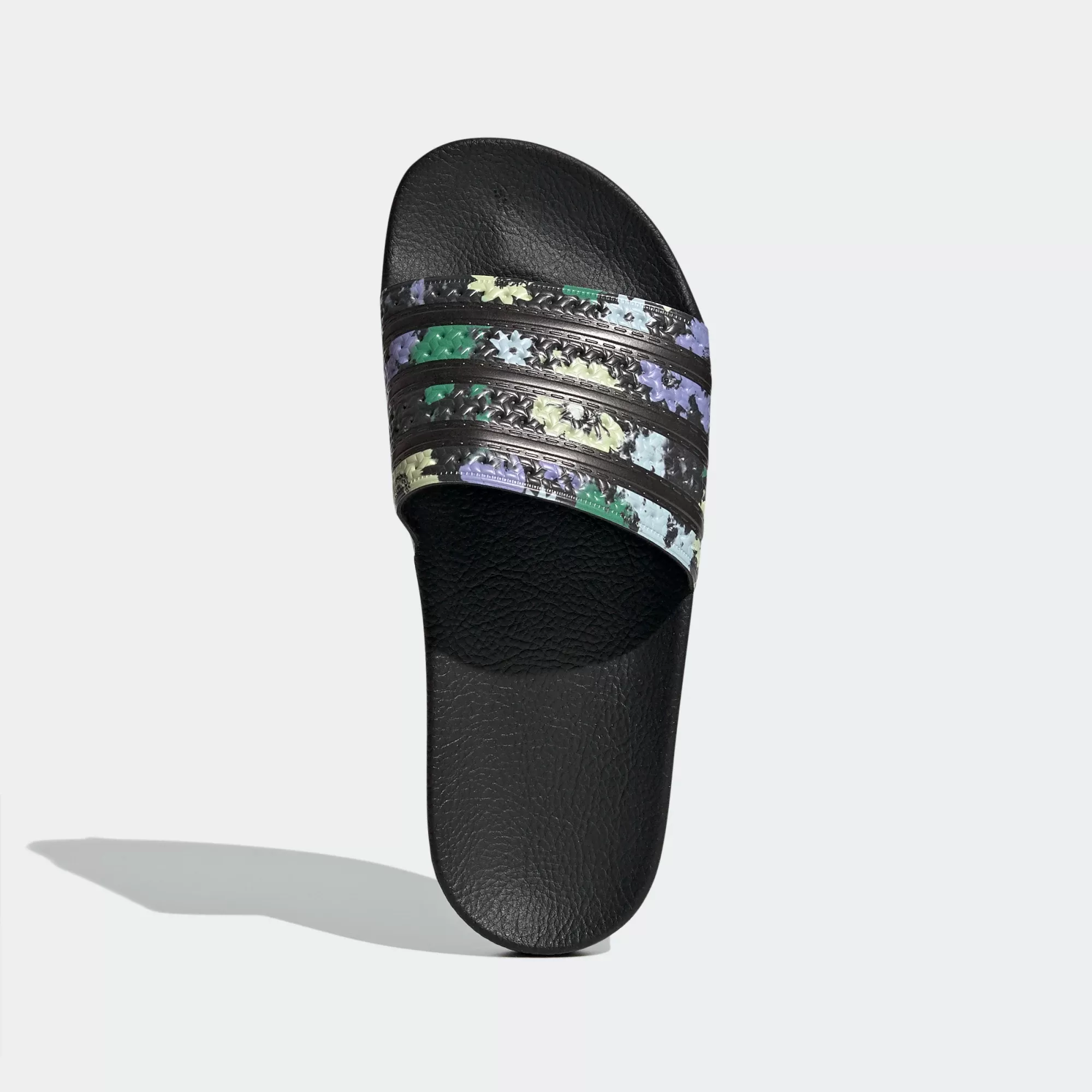 Adidas Adilette Slides - Core Black / Floral