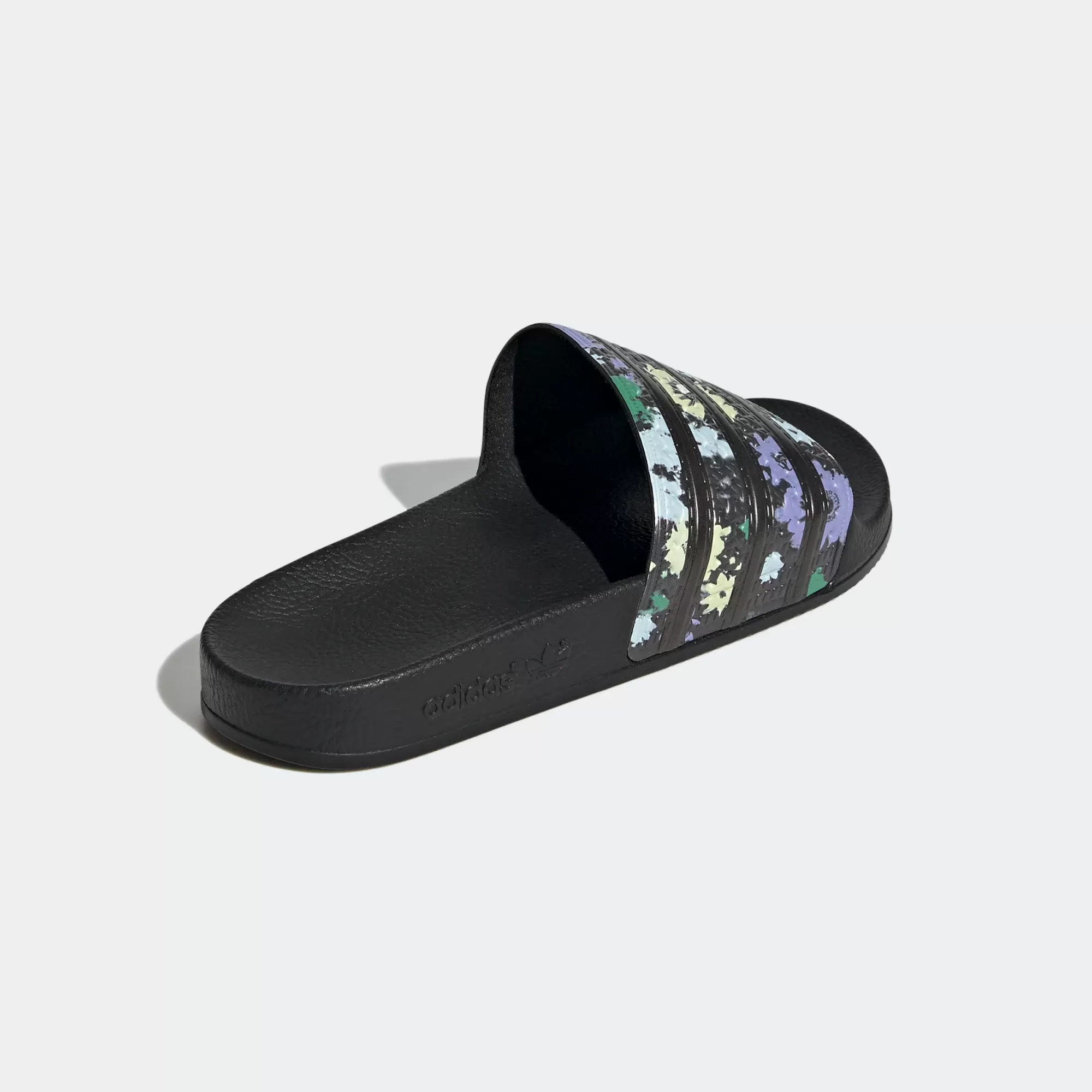 Adidas Adilette Slides - Core Black / Floral