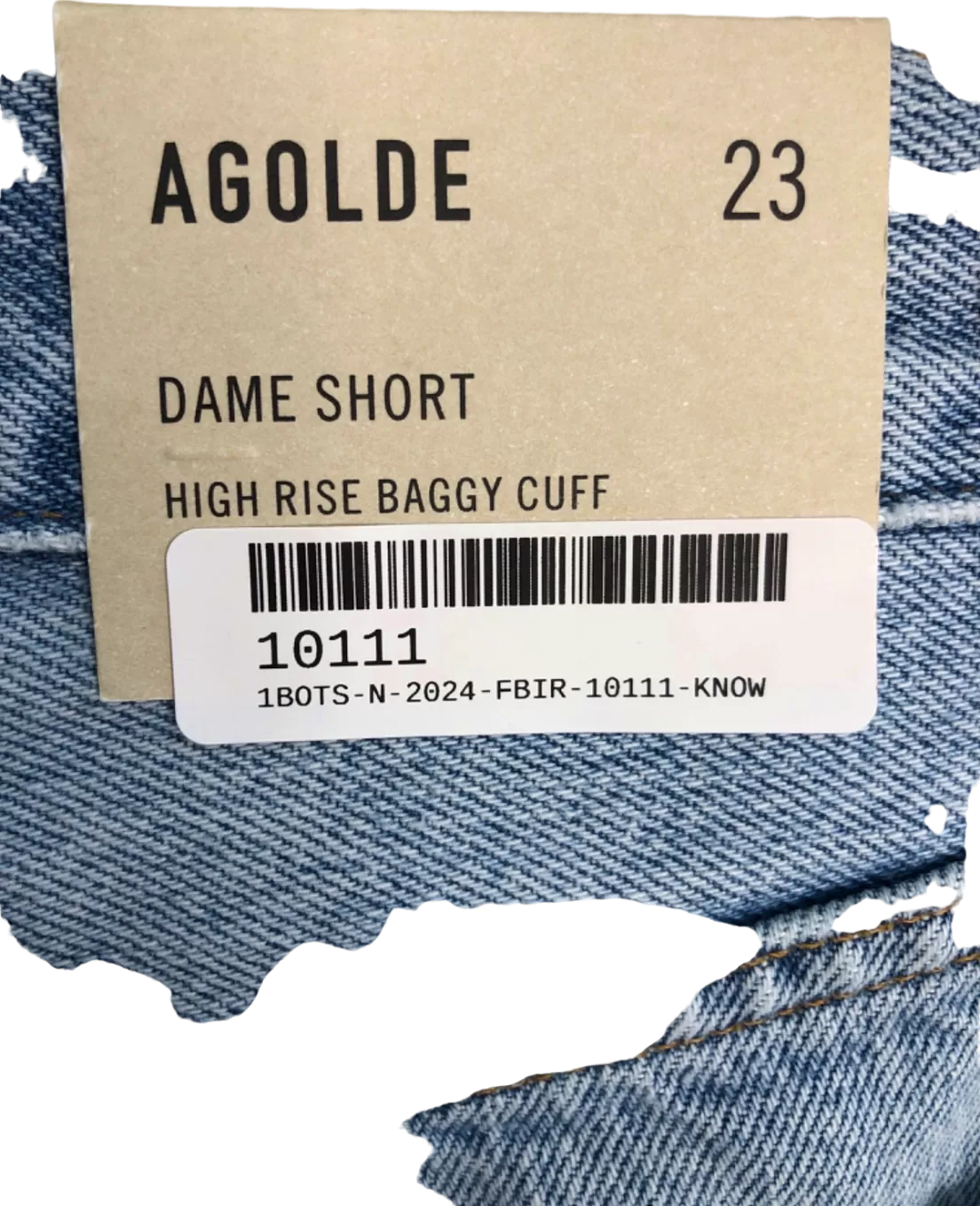 AGOLDE Blue High Rise Baggy Cuff Dame Short UK 6