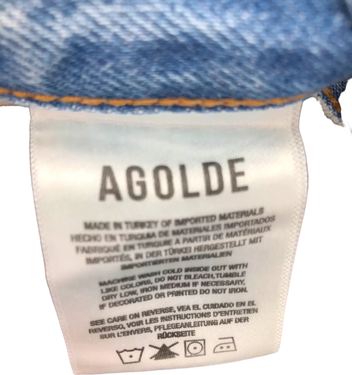 AGOLDE Blue High Rise Baggy Cuff Dame Short UK 6