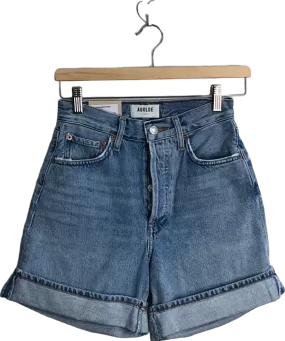 AGOLDE Blue High Rise Baggy Cuff Dame Short UK 6