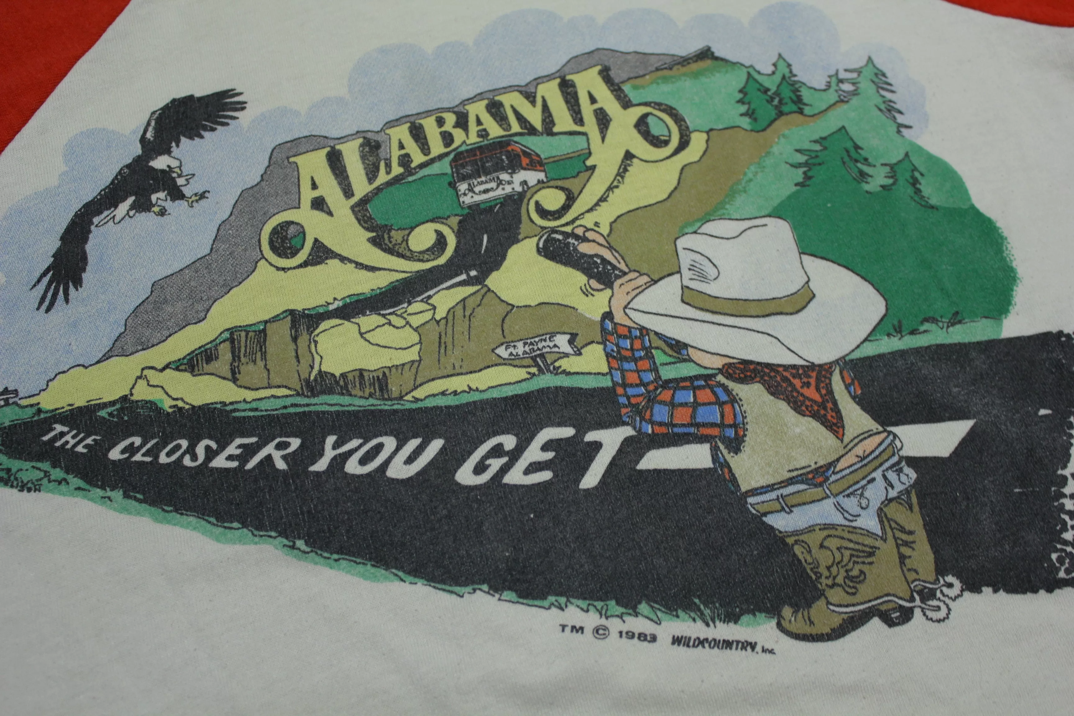 Alabama 1983 Closer You Get Vintage 80's 3/4 Raglan Sleeve Jersey Tour '83 T-Shirt