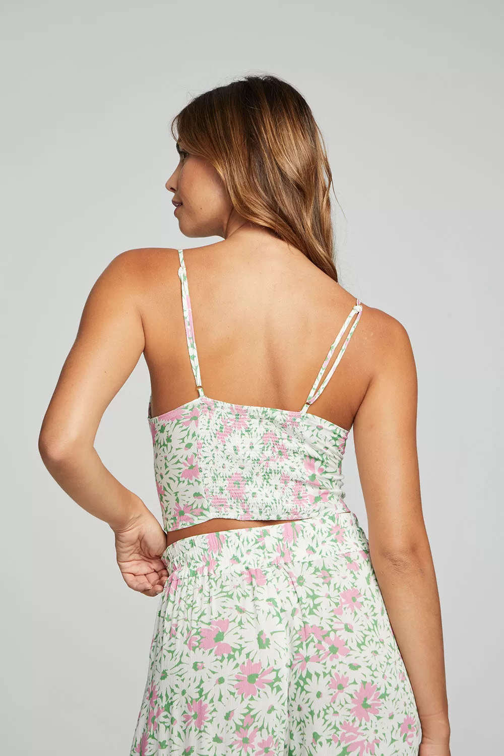 Alana Tank Top - Grass Daisy Floral