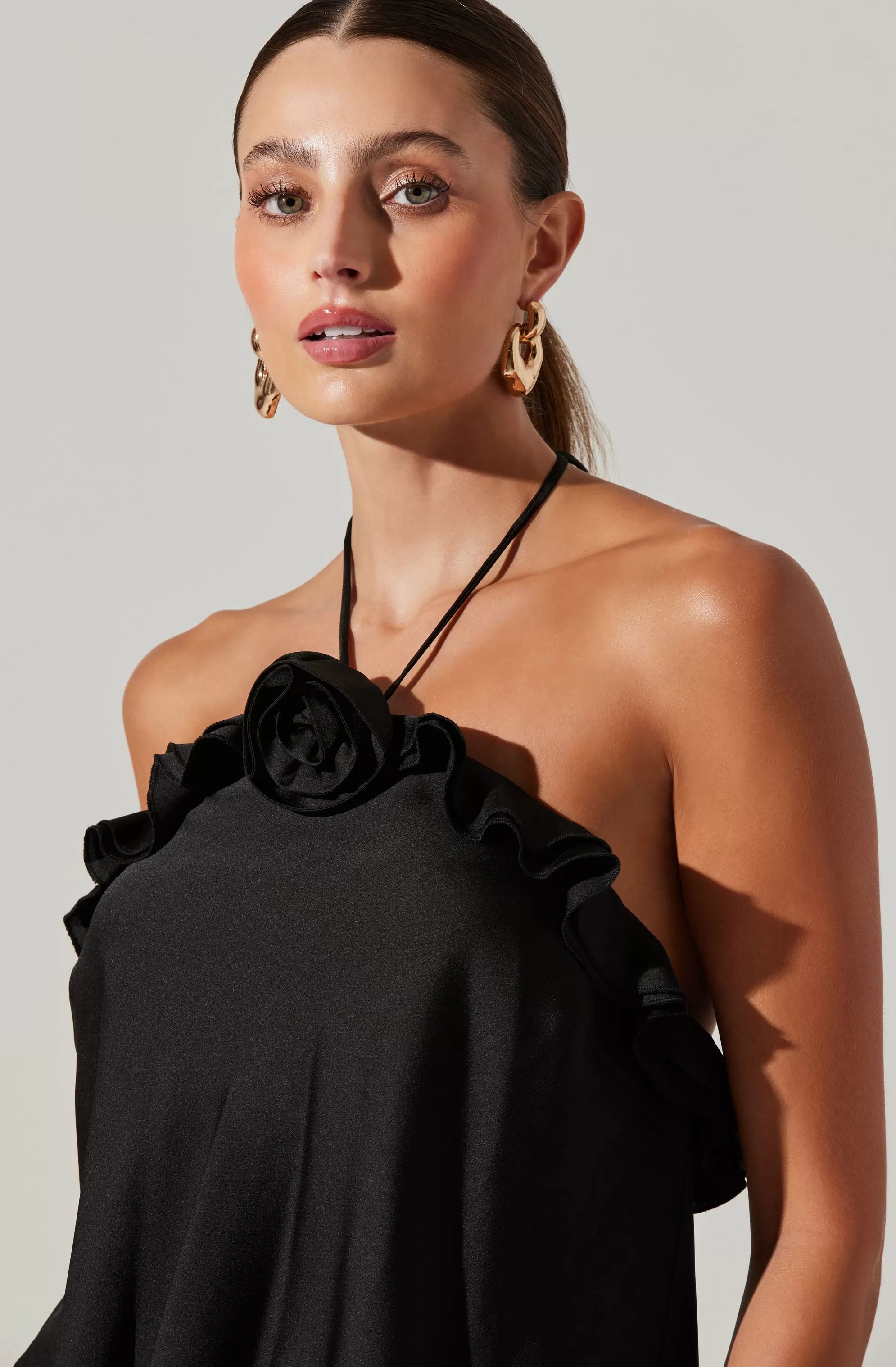 Alix Rosette Halter Neck Top