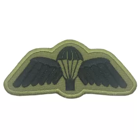 AUSTRALIAN PARACHUTIST CUT OUT BORDER PATCH - OLIVE GREEN WITH GREEN BORDER