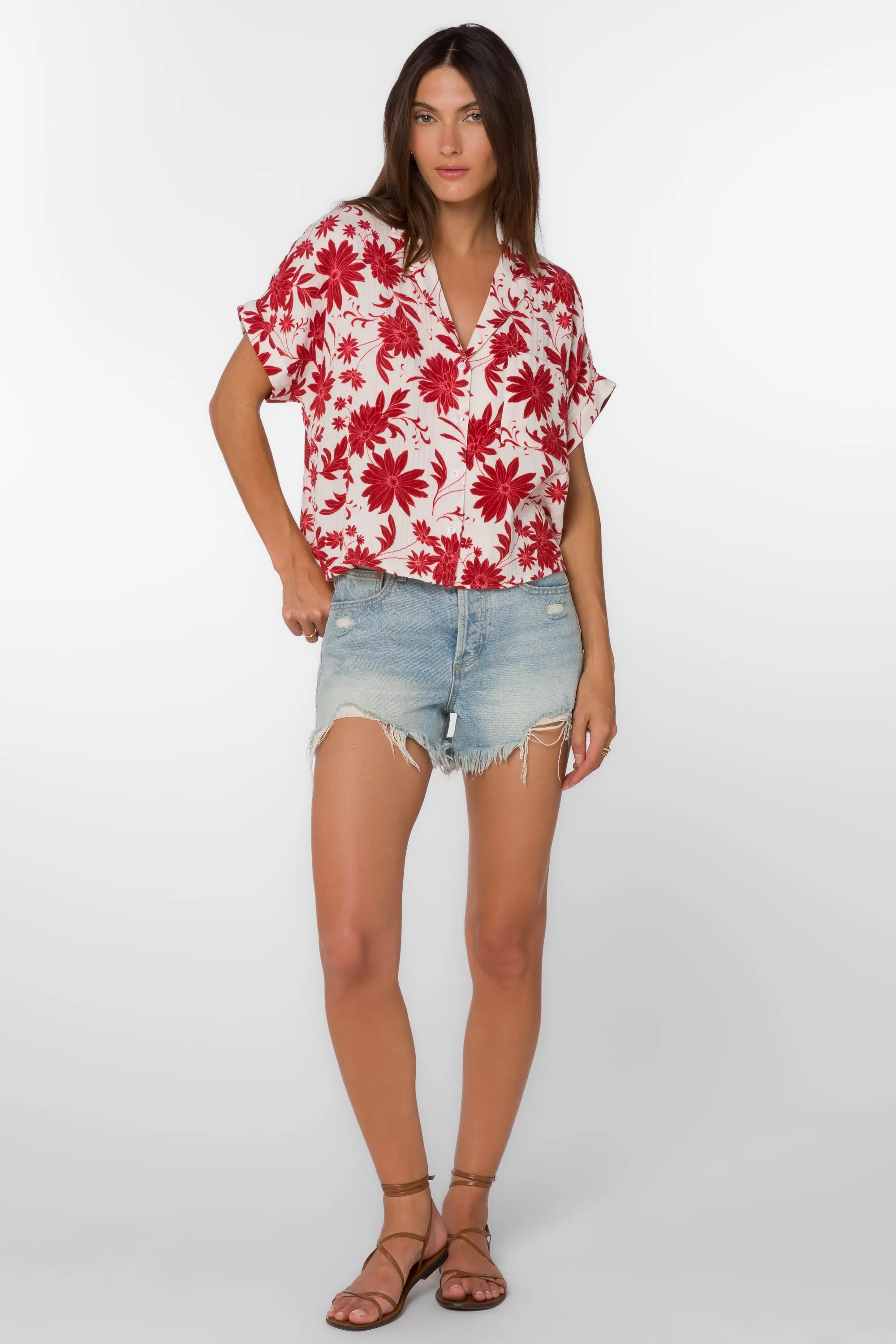 Bane Red Floral Shirt