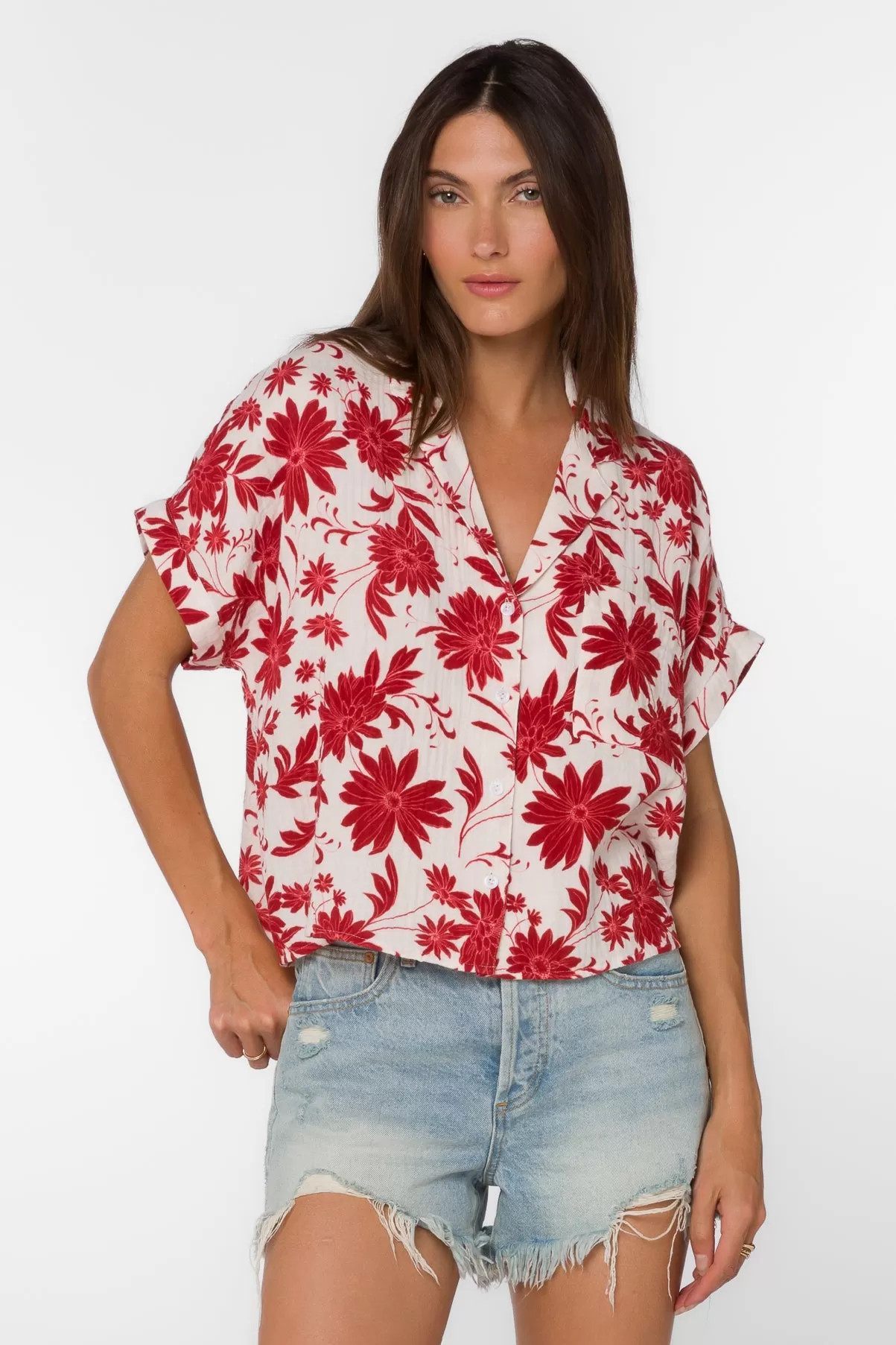 Bane Red Floral Shirt