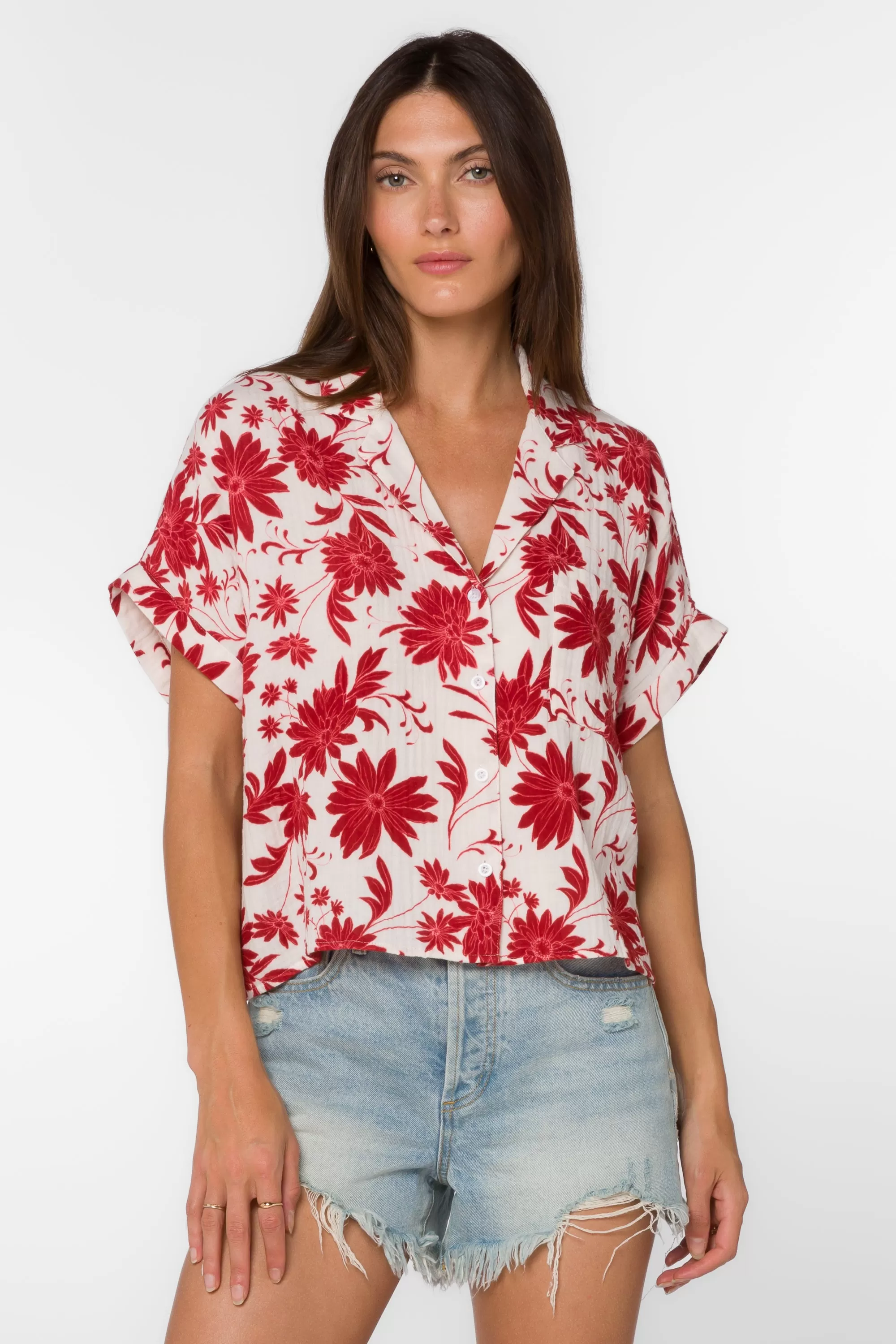 Bane Red Floral Shirt