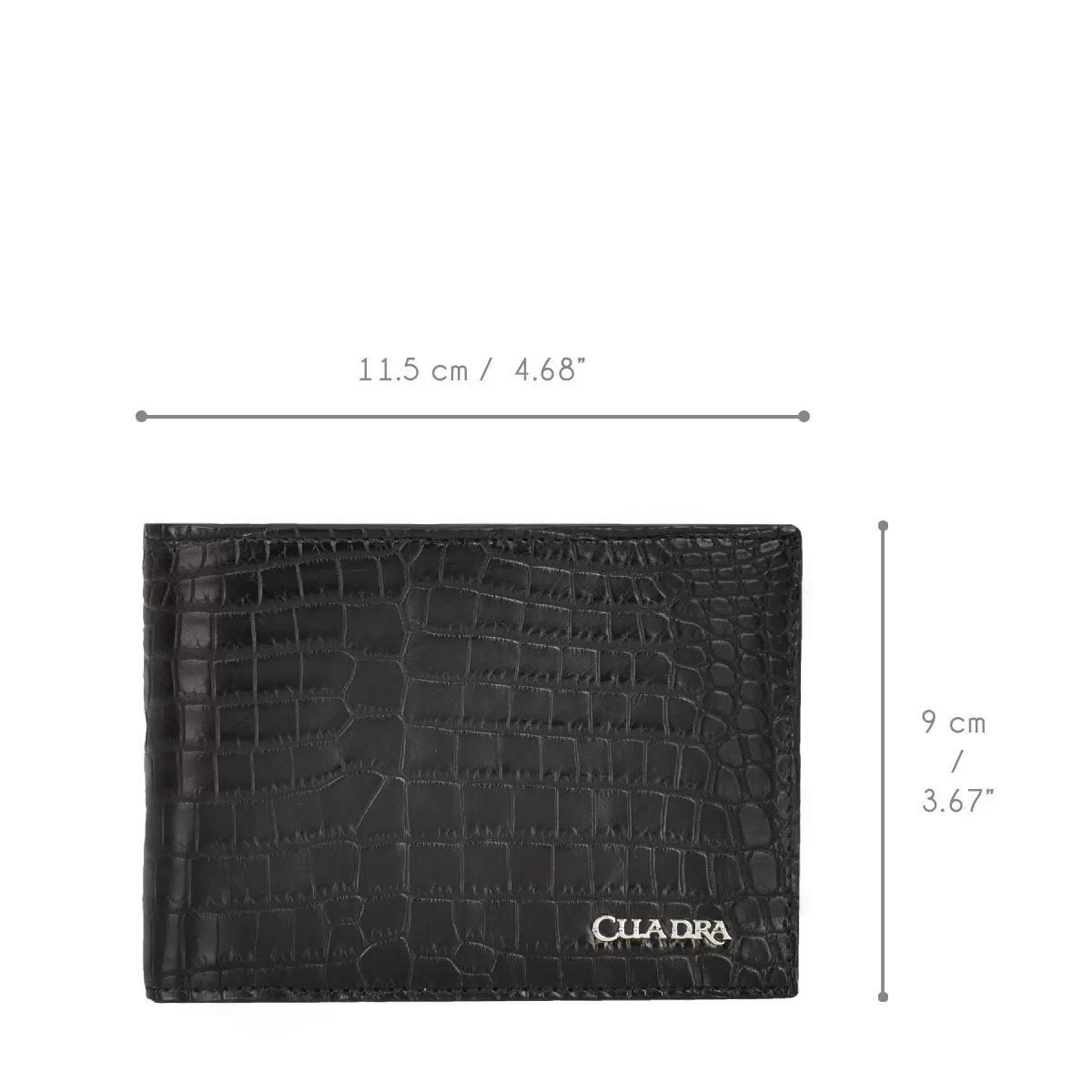 BC003NL - Cuadra black classic niloticus exotic bifold wallet for men.