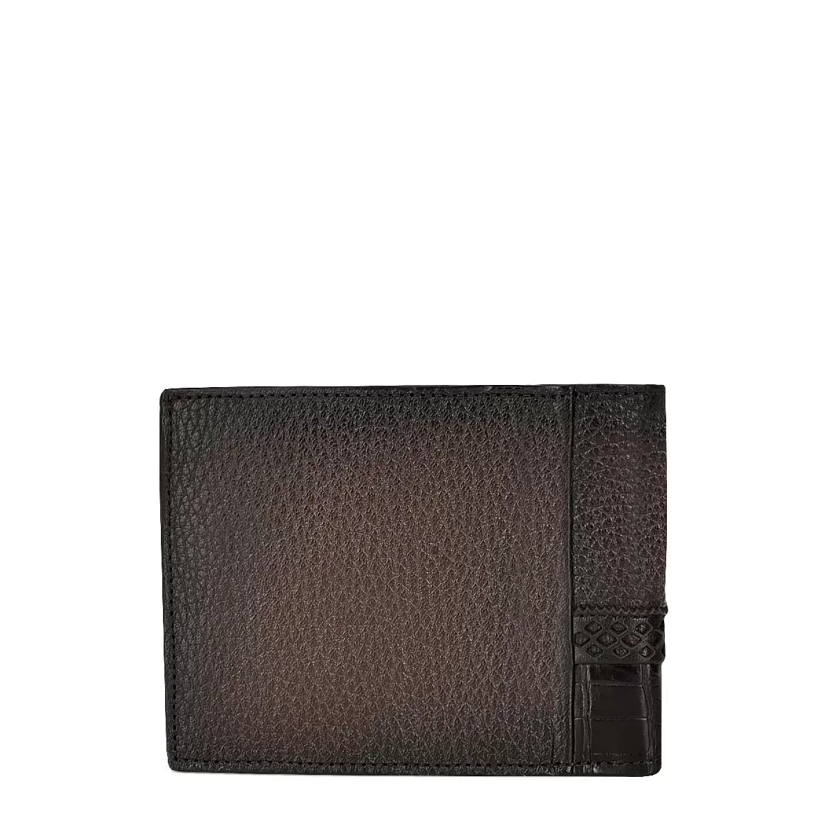 BC012NL - Cuadra black exotic bifold wallet in niloticus leather for men