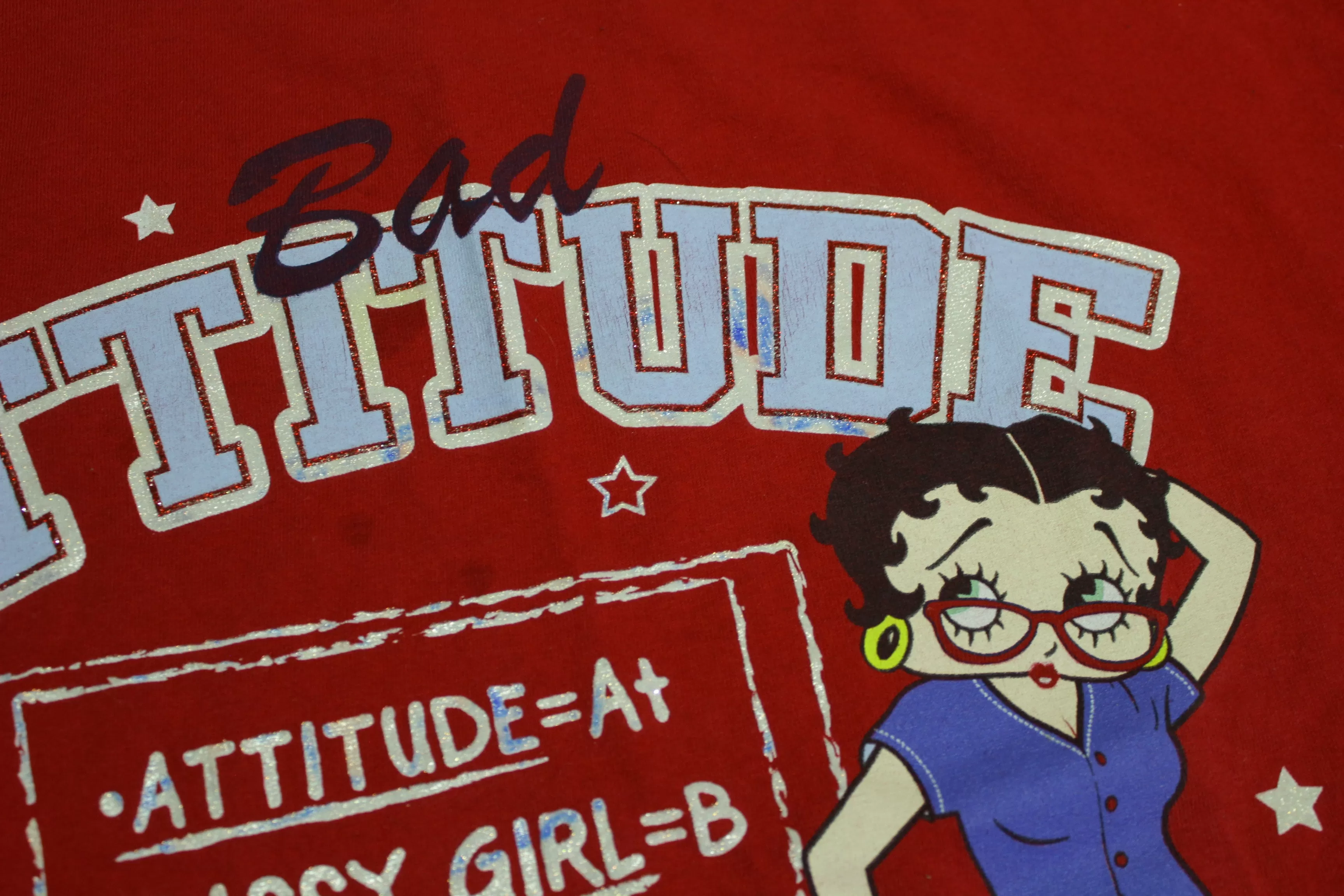 Betty Boop Bad Attitude University No Class Vintage 2003 King Features Syndicate Pop T-Shirt