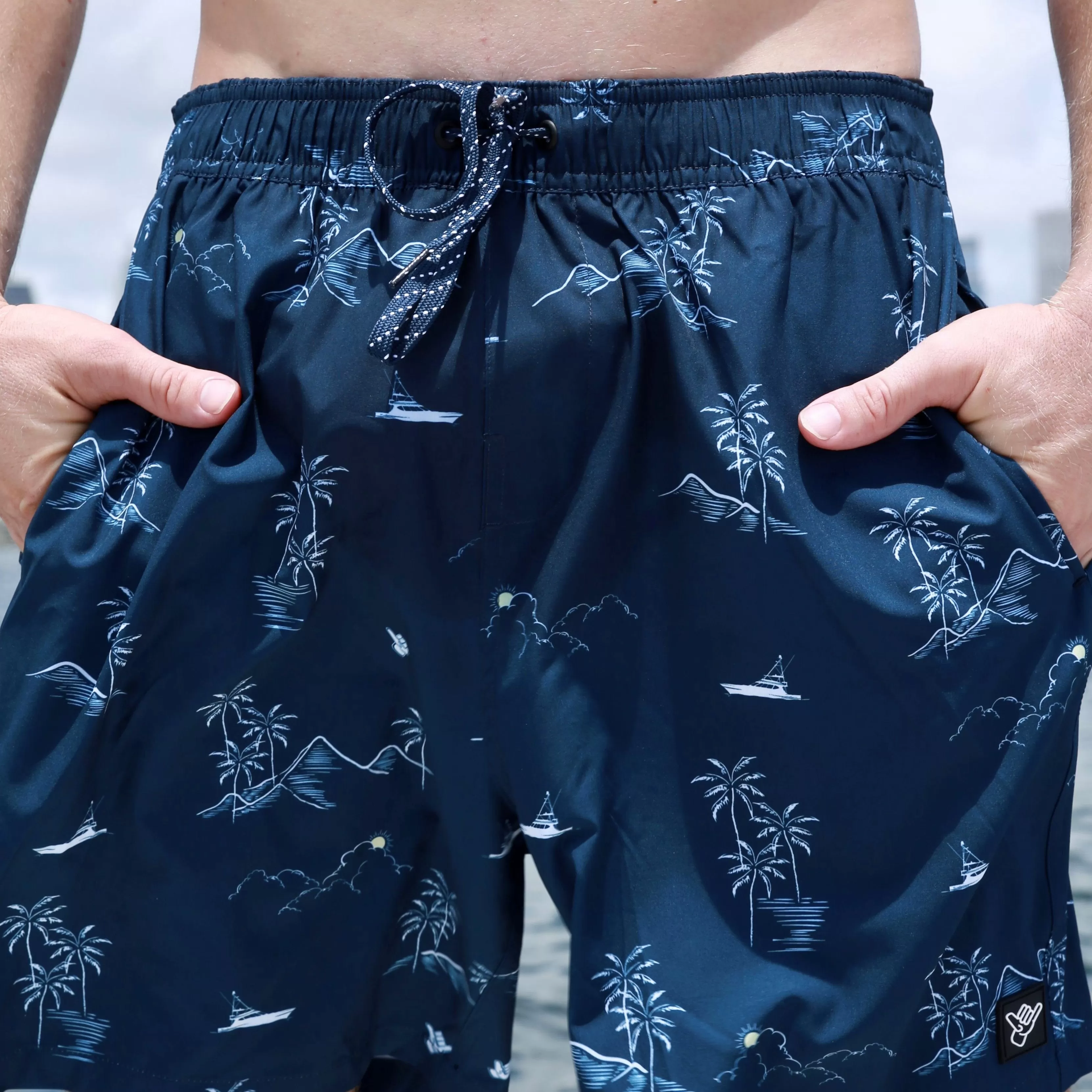 Blue Hawaii Elastic Volley Shorts