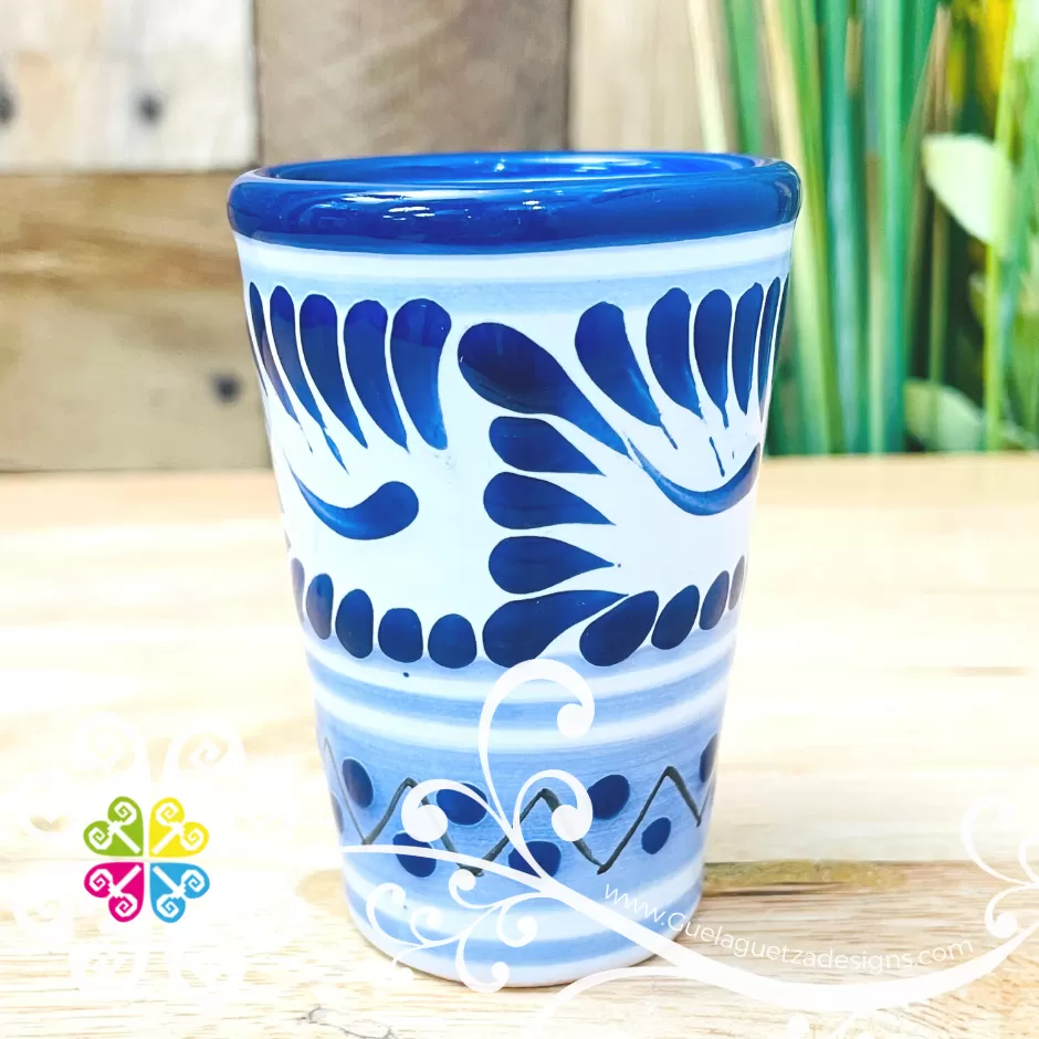 Blue Talavera Clay Shot- Tequilero