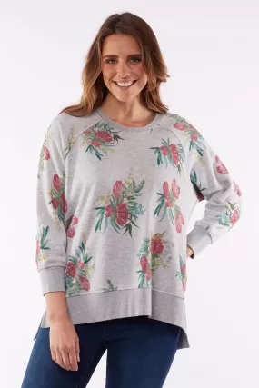 Bouquet Grey Marle Floral Crew