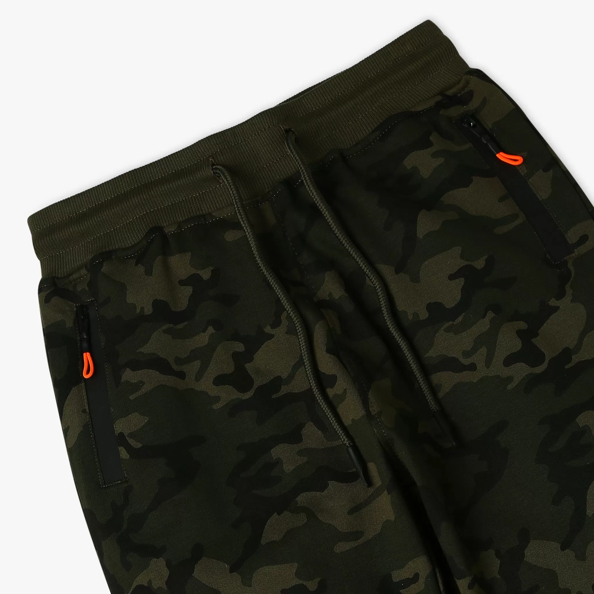 Boy's Regular Fit Camouflage Mid Rise Trackpants