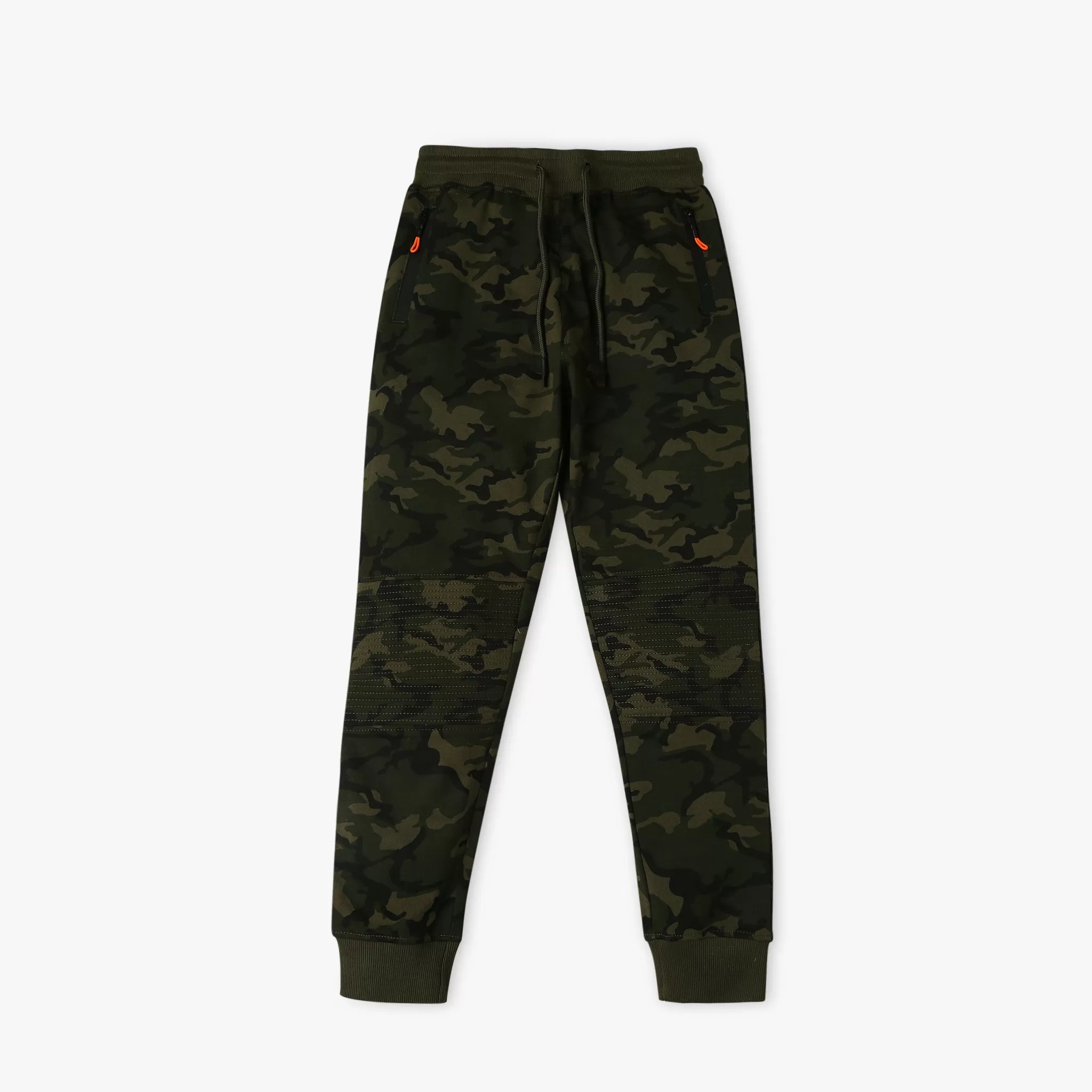 Boy's Regular Fit Camouflage Mid Rise Trackpants