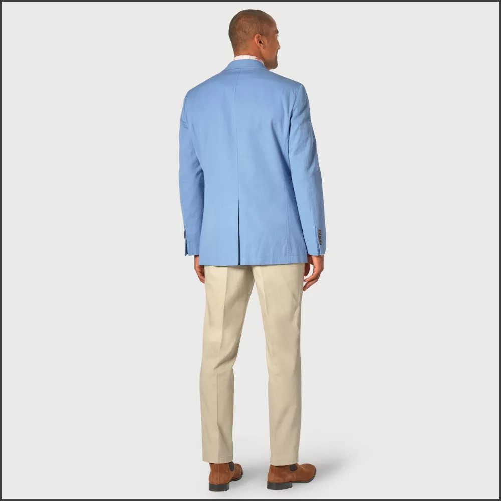 Brook Taverner Tatton Sky Blue Cotton Linen Jacket <><>