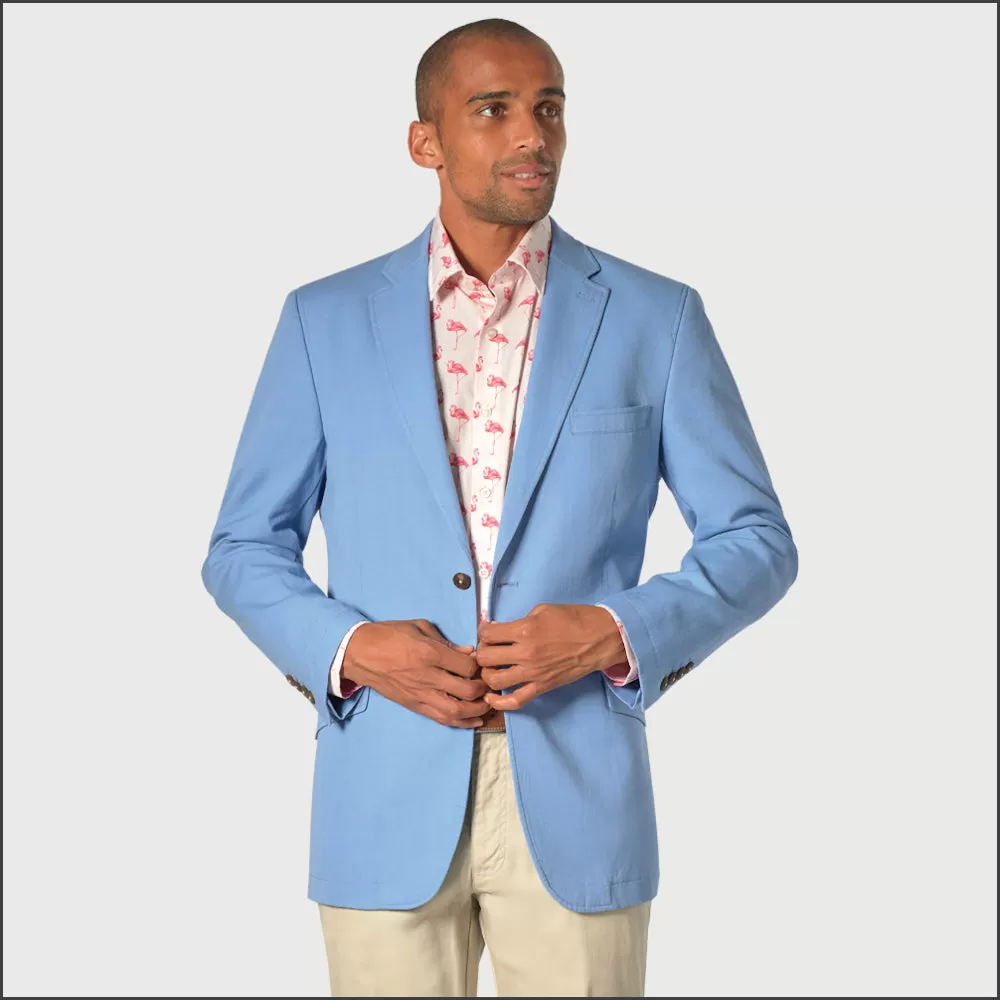 Brook Taverner Tatton Sky Blue Cotton Linen Jacket <><>