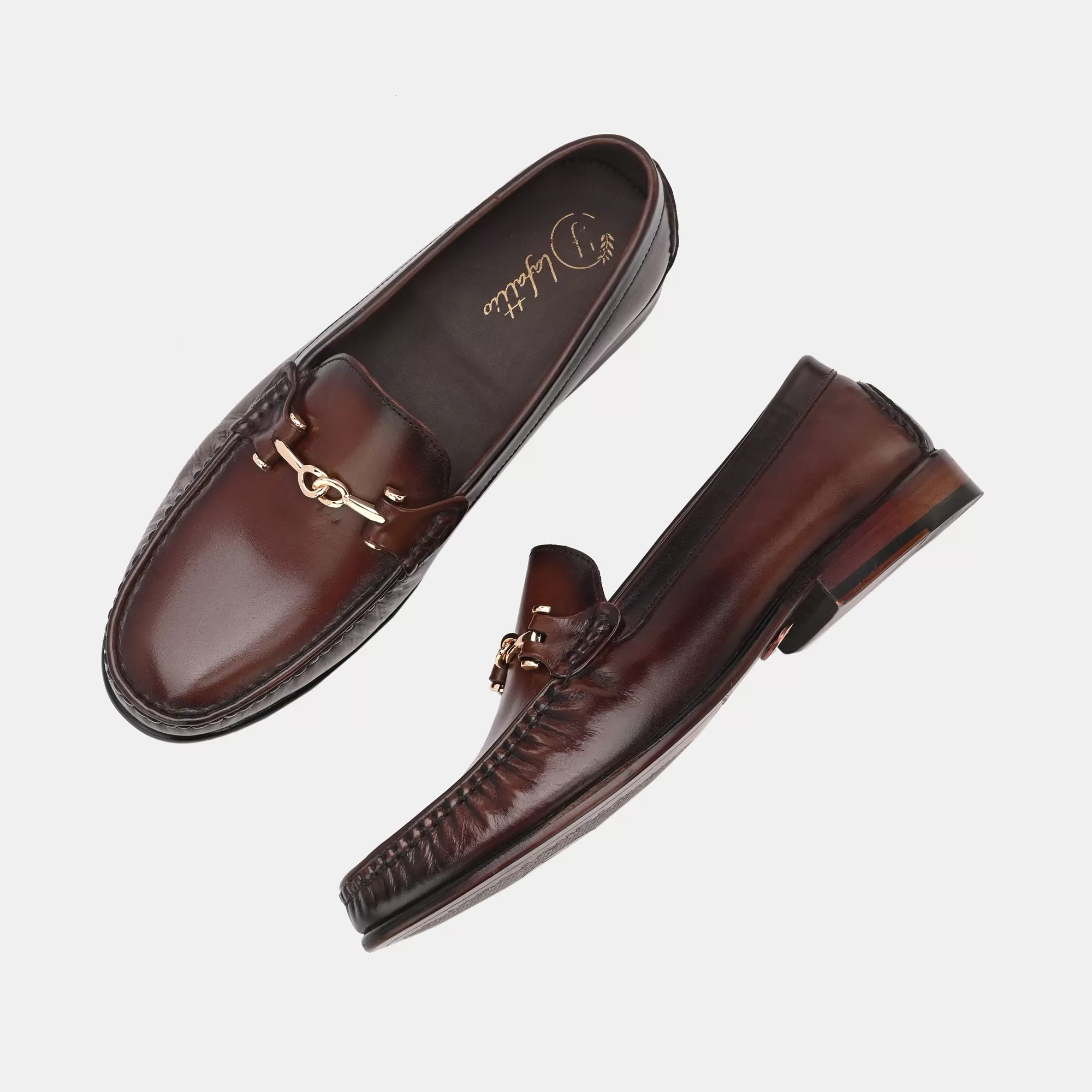 Brown Buckled Loafers by Lafattio