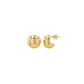 Button Stud Earrings in Yellow Gold