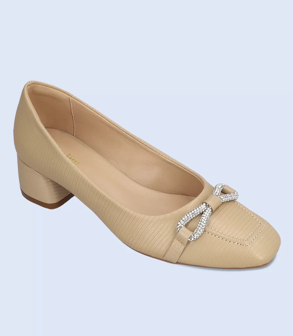 BW8641-BEIGE-Women Casual Court Shoes