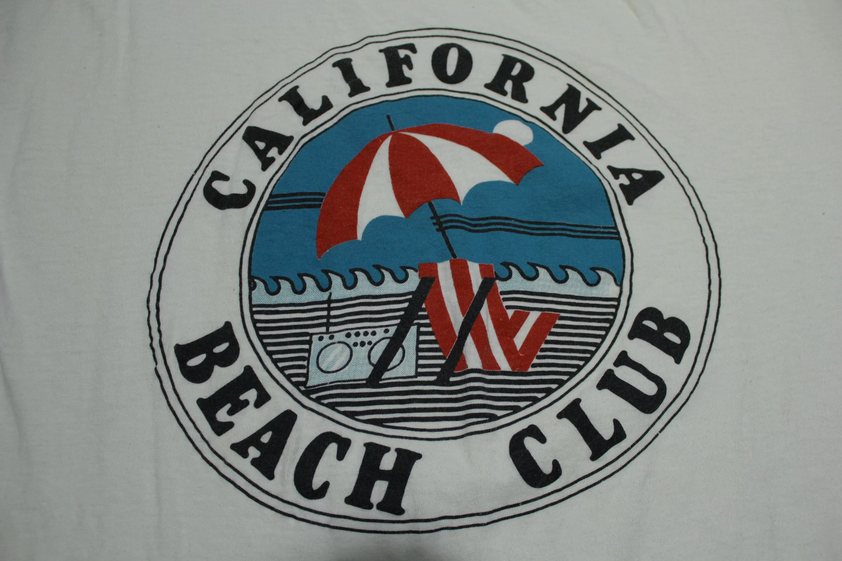 California Beach Club  Vintage Boom Box 80's Single Stitch T-Shirt