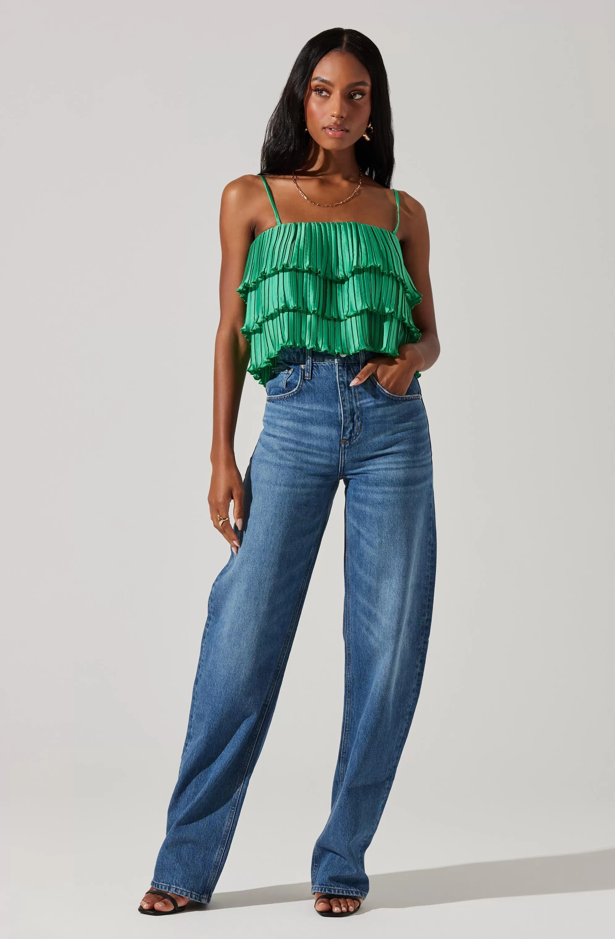 Calita Pleated Tier Sleeveless Top