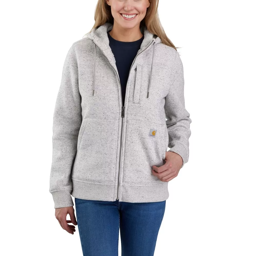 'Carhartt' Women's Midweight Sherpa Lined Full Zip Hoodie - Asphalt Heather Nep