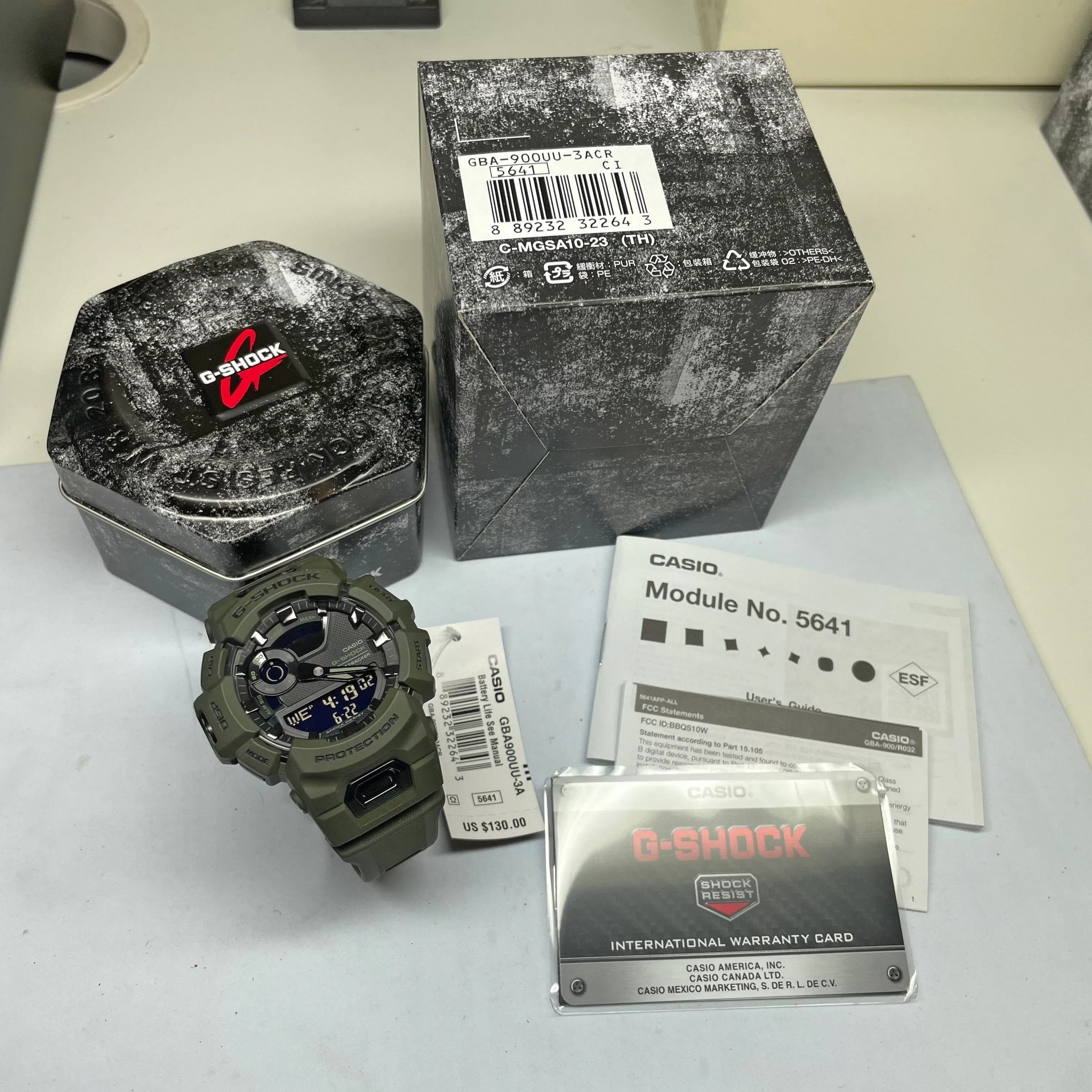 Casio G-Shock Olive Green StepTracker Analog-Digital Watch GBA900UU-3A