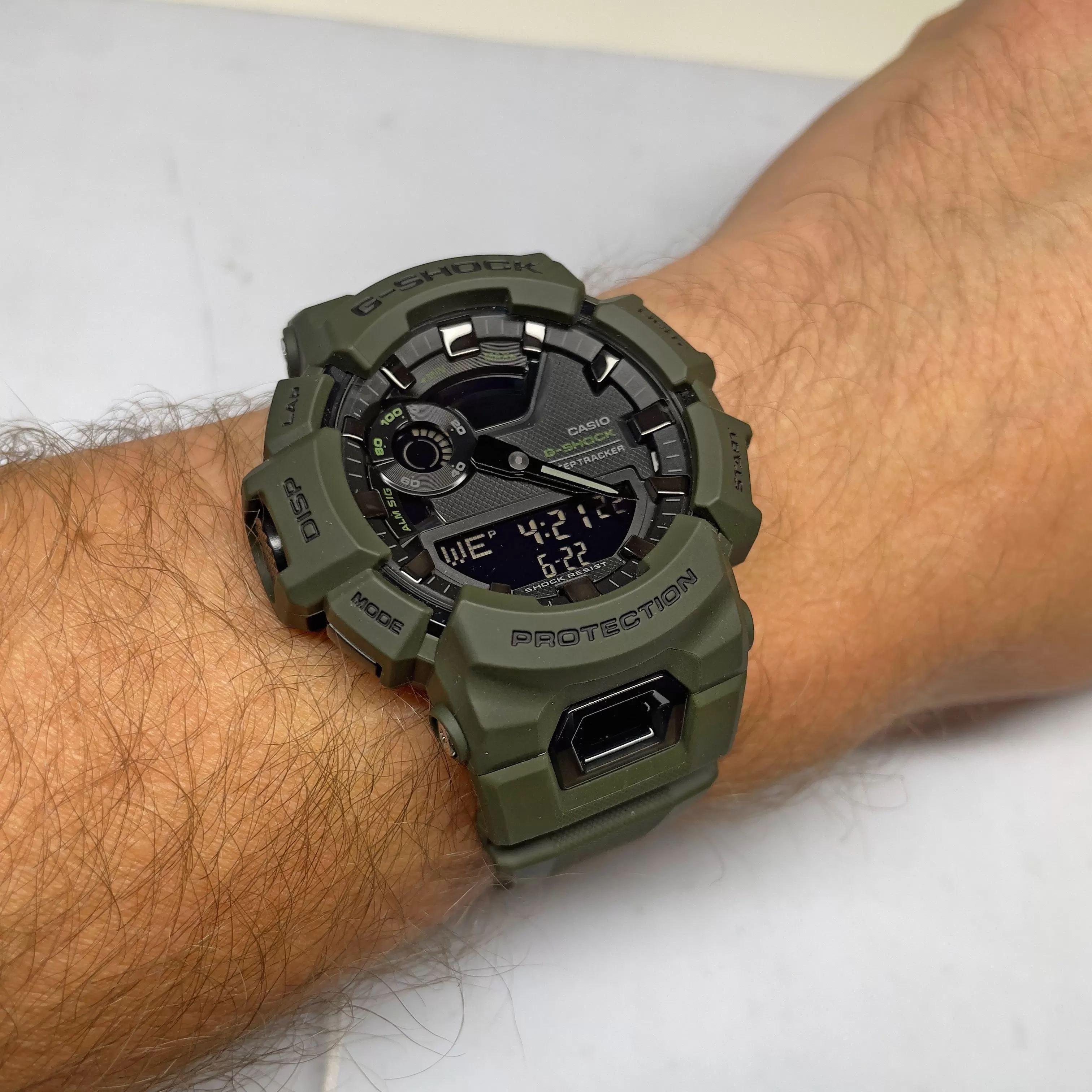 Casio G-Shock Olive Green StepTracker Analog-Digital Watch GBA900UU-3A