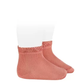 CEREMONY SHORT SOCKS WITH OPENWORK CUFF PEONY