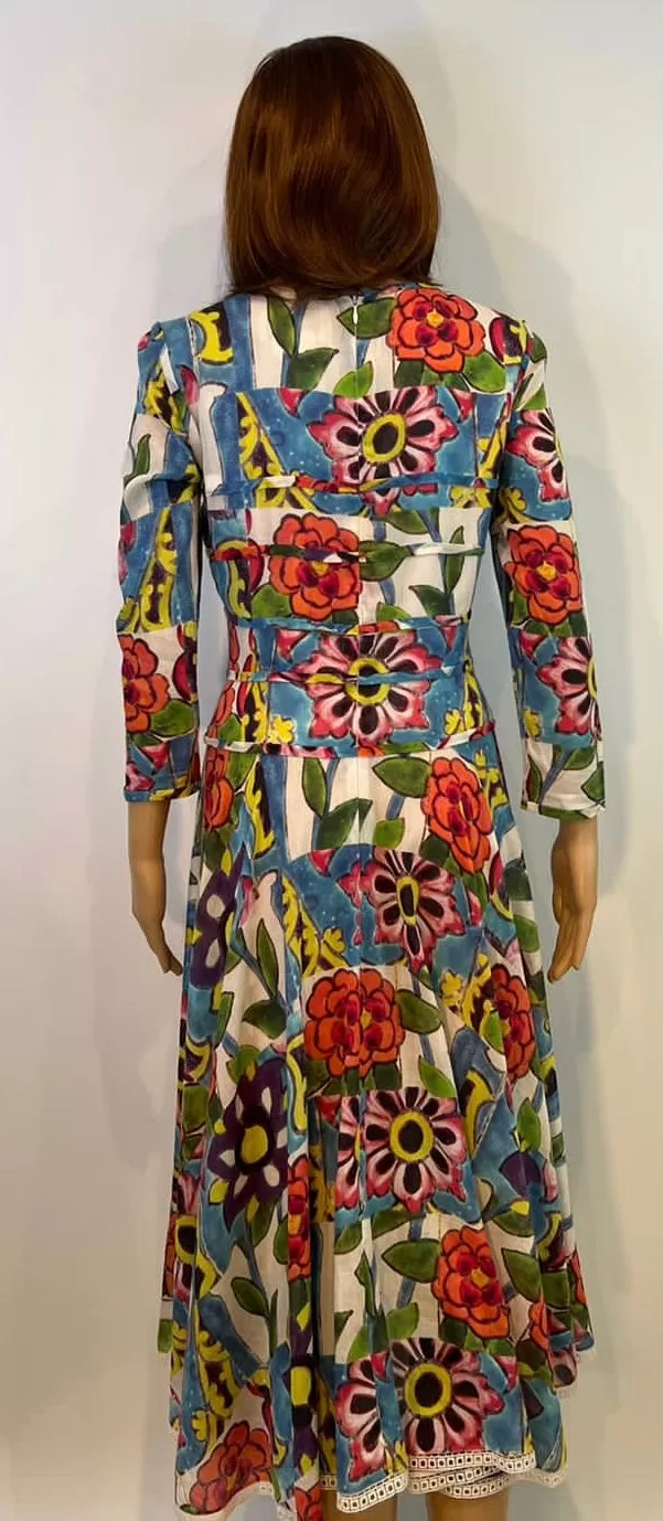 Chanel 15C 2015 Cruise Paris Dubai Long Floral Summer Dress FR 38 US 4