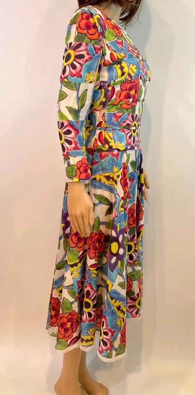 Chanel 15C 2015 Cruise Paris Dubai Long Floral Summer Dress FR 38 US 4