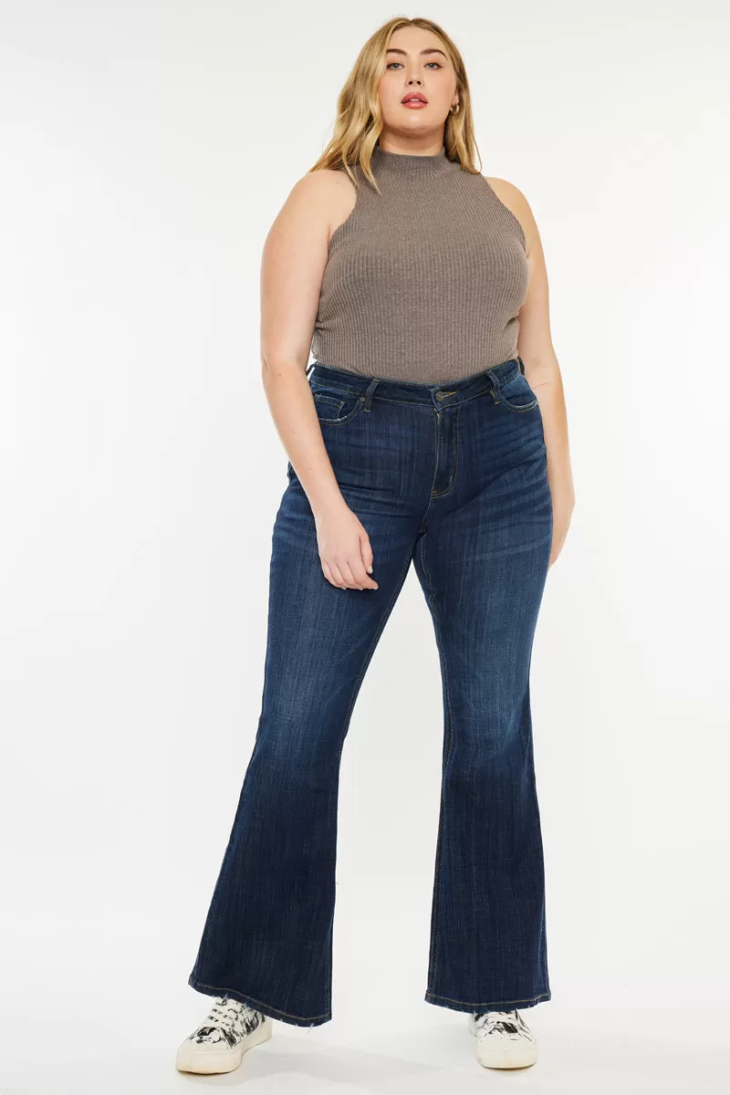 Charly  Mid Rise Flare Jeans (Petite Plus Size)