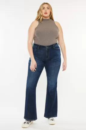 Charly  Mid Rise Flare Jeans (Petite Plus Size)