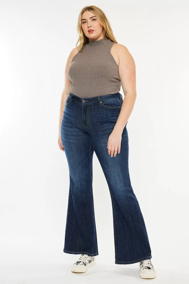 Charly  Mid Rise Flare Jeans (Petite Plus Size)